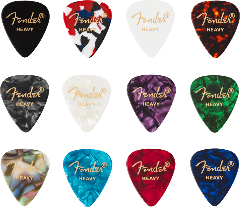 Fender 351 Celluloid Guitar Pick Medley - Heavy (12-pack)