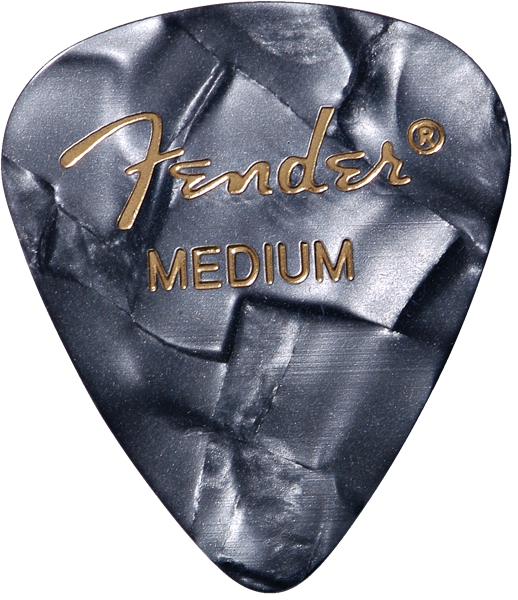 Fender Premium Celluloid 351 Shape Picks Medium Black Moto 12 Count