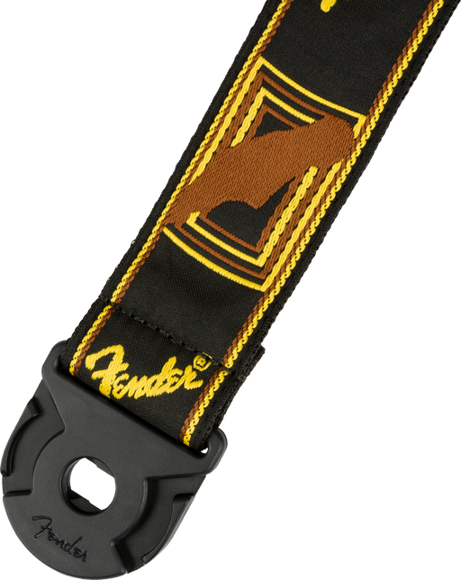 Fender Quick Grip Locking End Strap Black Yellow and Brown 2"