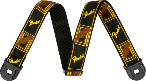 Fender Quick Grip Locking End Strap Black Yellow and Brown 2"