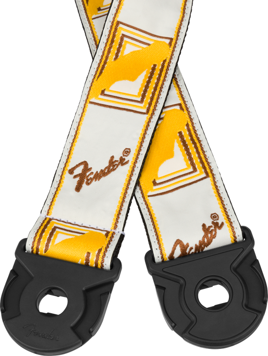 Fender Quick Grip Locking End Strap White Yellow and Brown 2"