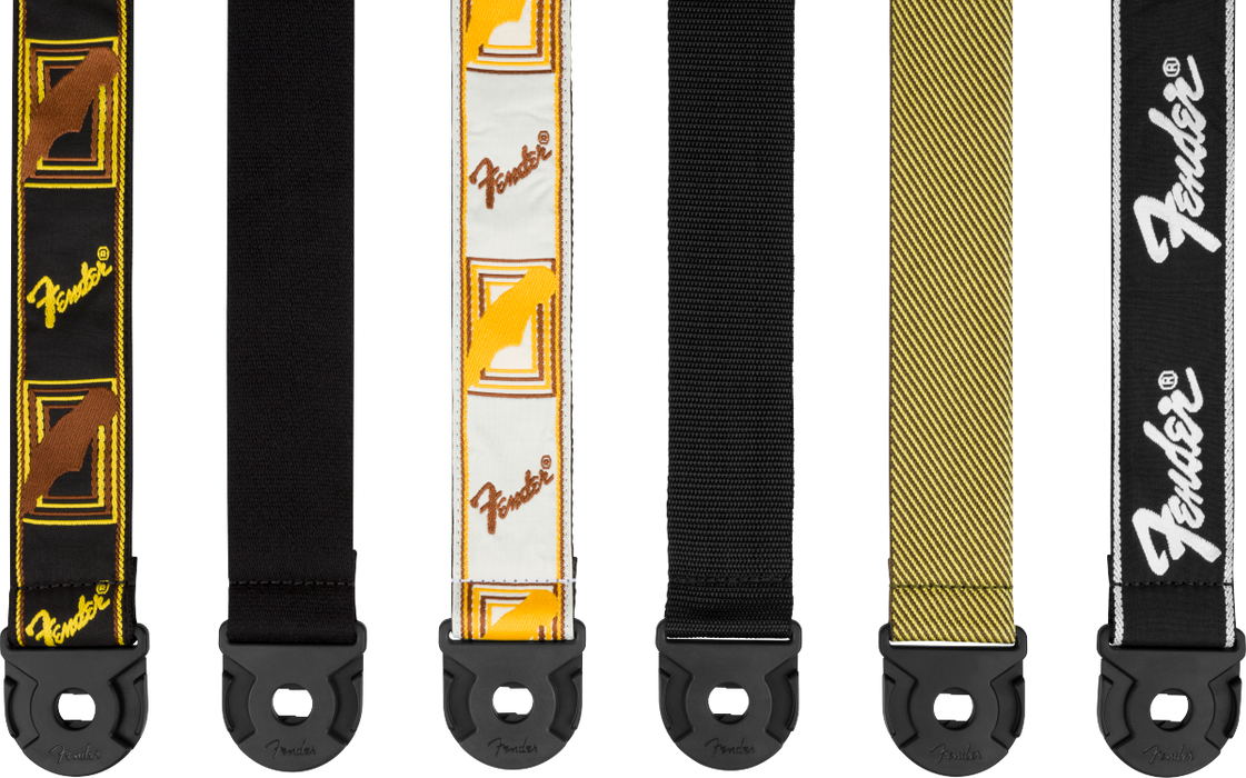 Fender Quick Grip Locking End Strap White Yellow and Brown 2"