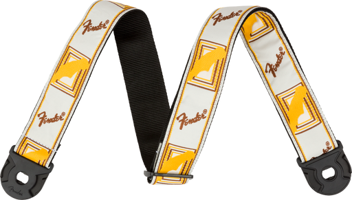 Fender Quick Grip Locking End Strap White Yellow and Brown 2"
