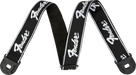 Fender Quick Grip Locking End Strap Black with White Running Logo 2"