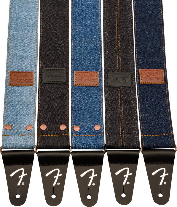 Fender x Wrangler Denim Strap Washed Black Stitch