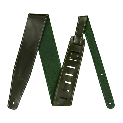 Fender Broken-In Leather Strap Green 2.5"