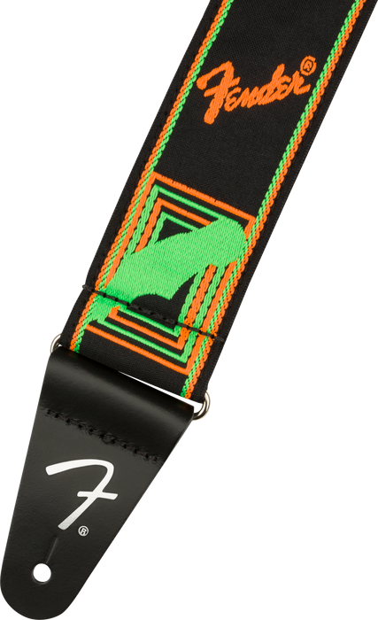 Fender Neon Monogrammed Strap Green/Orange