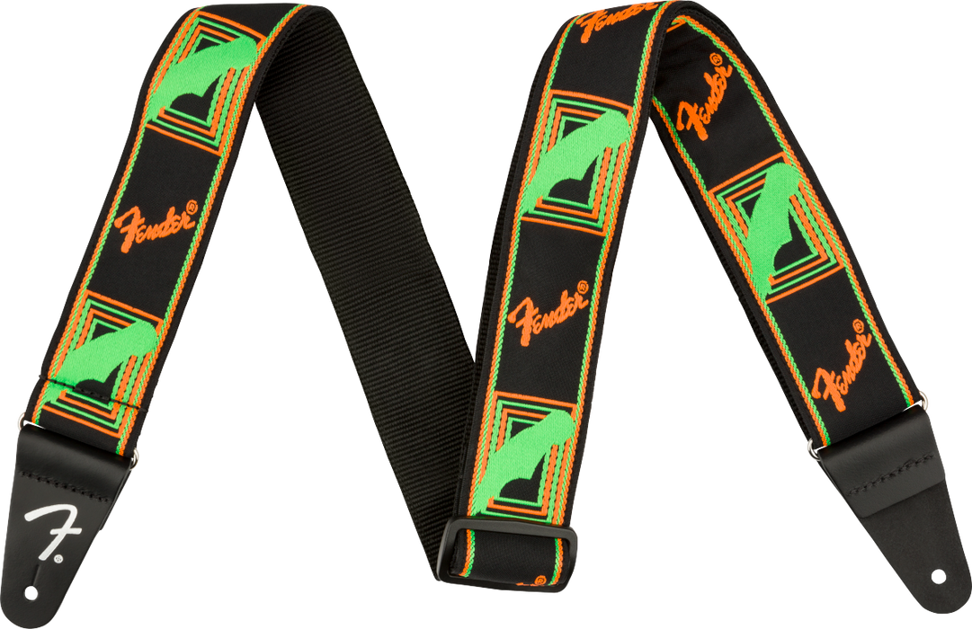 Fender Neon Monogrammed Strap Green/Orange