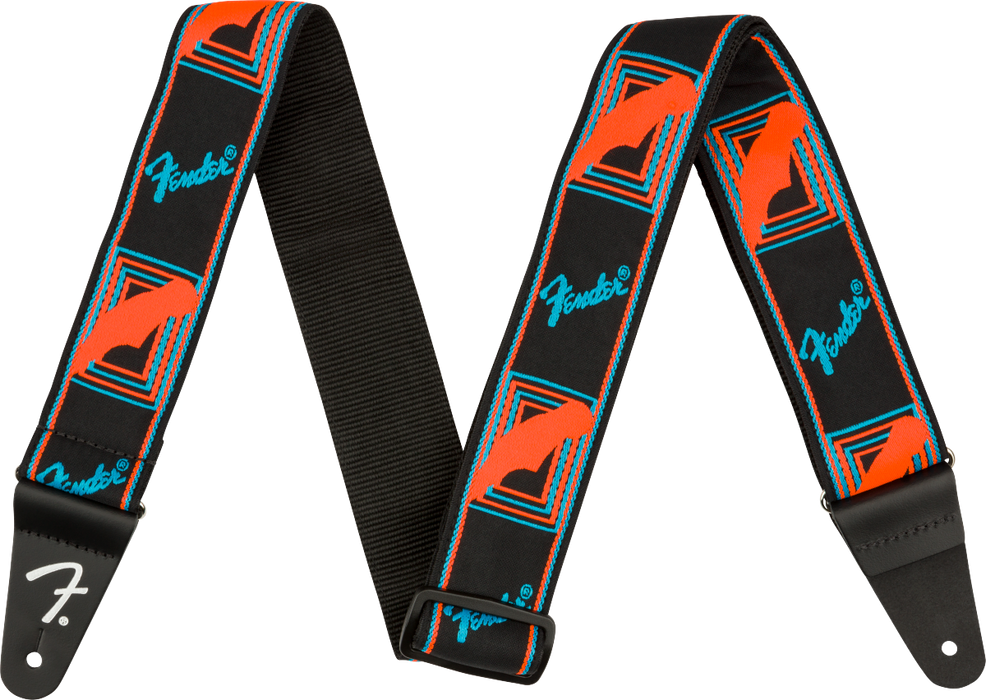 Fender Neon Monogrammed Strap Blue/Orange