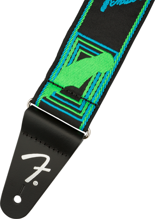Fender Neon Monogrammed Strap Green/Blue