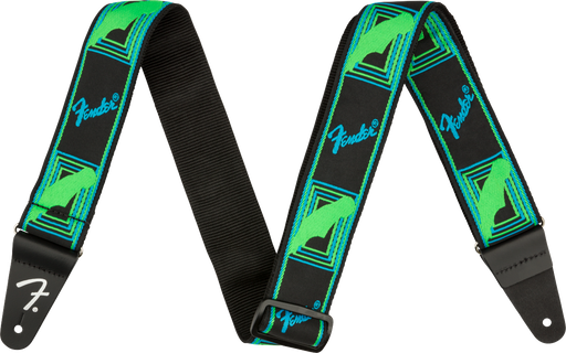 Fender Neon Monogrammed Strap Green/Blue