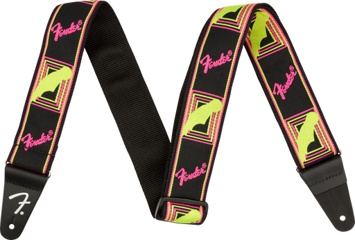 Fender Neon Monogrammed Strap Yellow/Pink