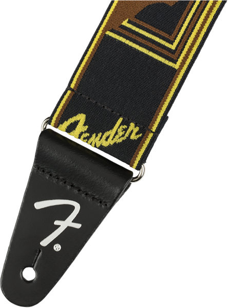 Fender Weighless 2" Mono Strap Black/Yellow/Brown