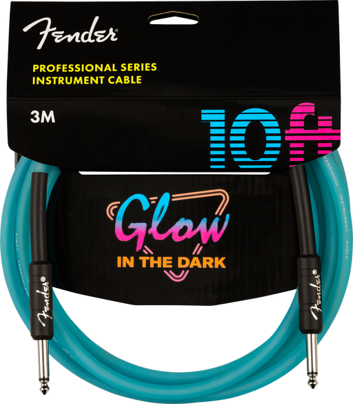 Fender Professional 10-ft. Glow In Dark Cable Blue