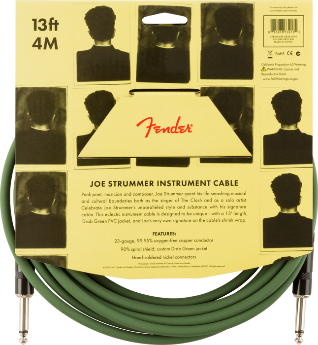 Fender Joe Strummer Pro 13-ft. Instrument Cable Drab Green