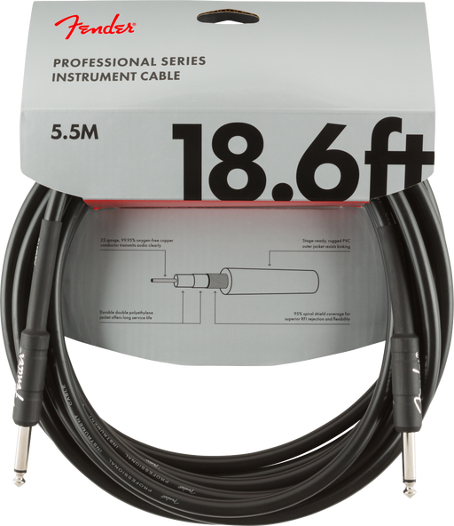 Fender Professional Series Instrument Cable Straight/Straight 18.6ft. Black