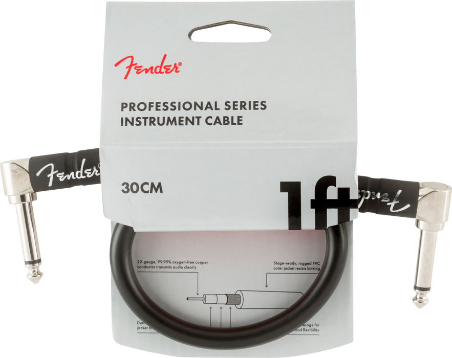 Fender Professional 1ft. Instrument Cable Black - 990820057