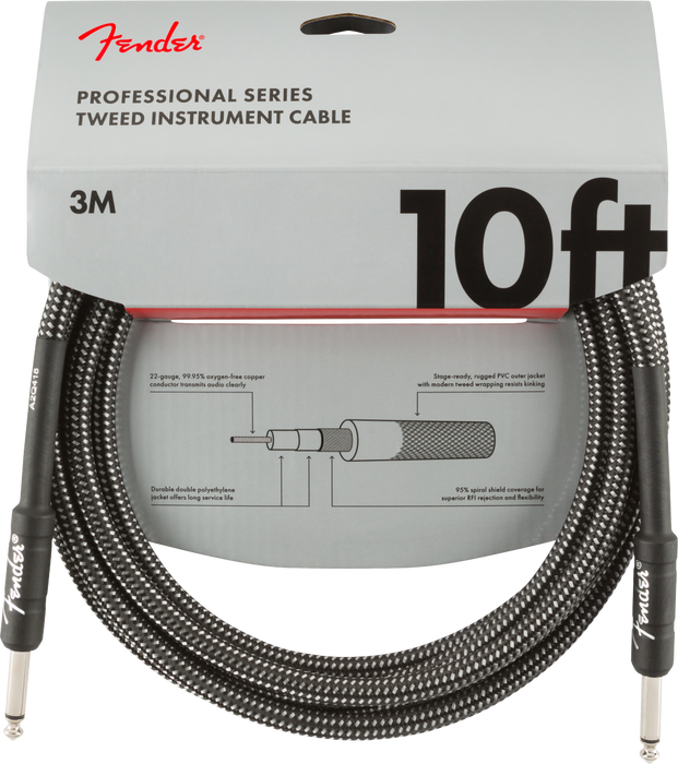 Fender Professional 10ft. Instrument Cable Grey Tweed - 990820062