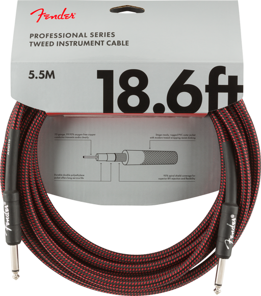 Fender Professional 18.6-ft. Instrument Cable Red Tweed - 990820067