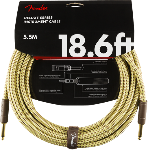 Fender Deluxe 18.6' Inst Cbl Twd - 990820081Fender Deluxe 18.6-ft. Instrument Cable Tweed - 990820081