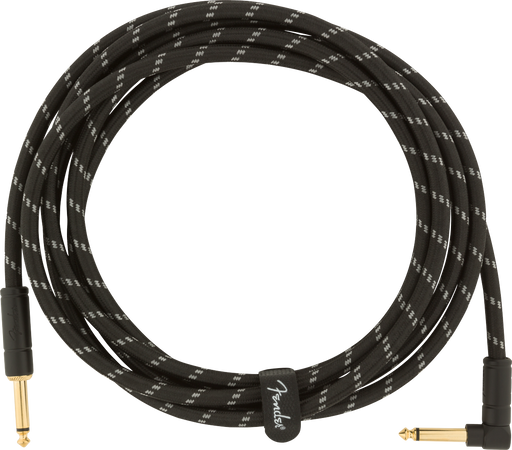 Fender Deluxe 10ft. Angled Instrument Cable Black Tweed - 990820091
