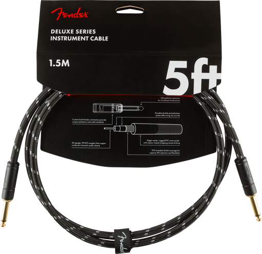 Fender Deluxe 5ft. Instrument Cable Black Tweed - 990820093