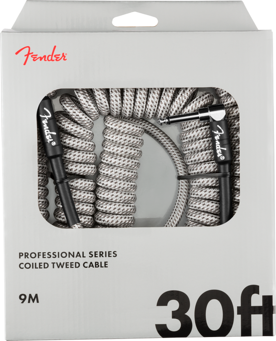 Fender Professional Coil Cable 30' White Tweed - 990823023