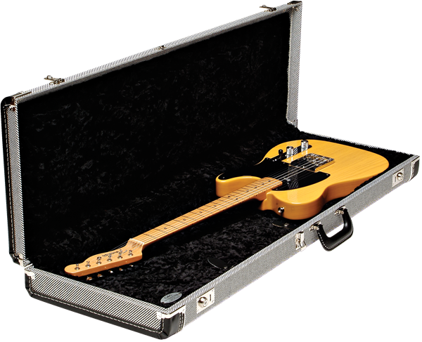 Fender G&G Deluxe Strat/Tele Hardshell Case Black Tweed with Black Interior