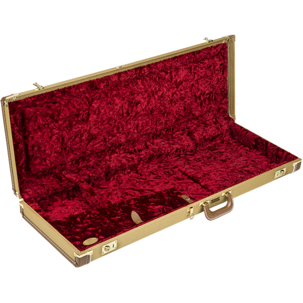 Fender G&G Deluxe Strat/Tele Hardshell Case Tweed with Red Poodle Plush Interior - 996103400