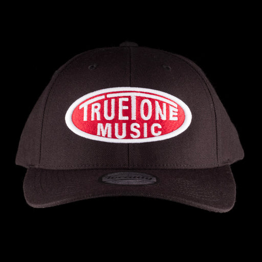 Truetone Music Classic Baseball Hat Black with Red & White Logo