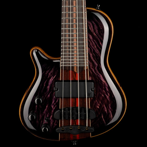 Mayones Cali4 Bass Left Handed Trans Purple 3A Quilted Maple Top/Black Limba Body Wenge/Padouk Neck