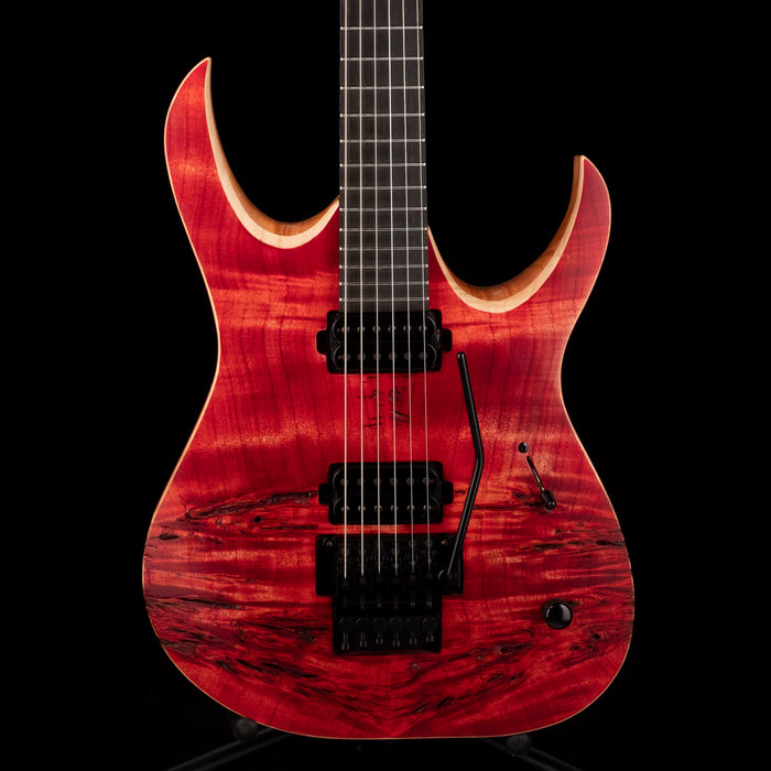 Mayones Duvell Elite Pro 6 String Baritone Antique Red Velvet Raw Electric Guitar With Case