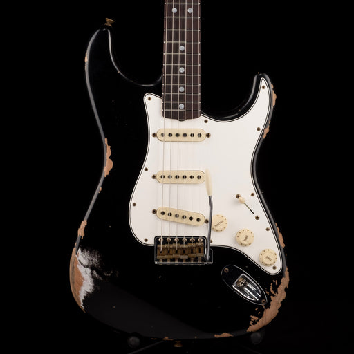 Fender Custom Shop 1967 Stratocaster Heavy Relic Aged Black Electric Guitar With Case