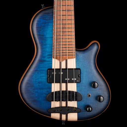 Mayones Cali4 Bass Mahogany Body 3A Flame Maple Top Trans Blue