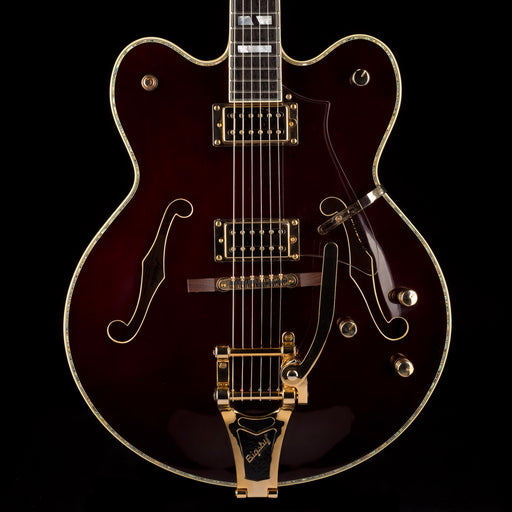Pre Owned Peerless Tonemaster Custom Burgundy Semi-Hollow Body Electric Guitar With Gig Bag..