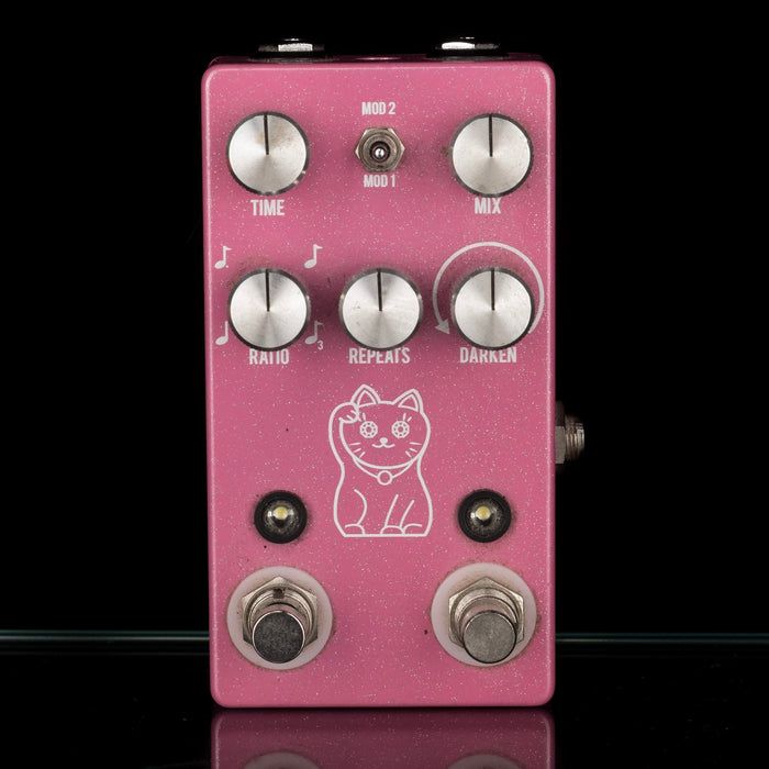 Used JHS Lucky Cat Delay Pink Guitar Effect Pedal With Box