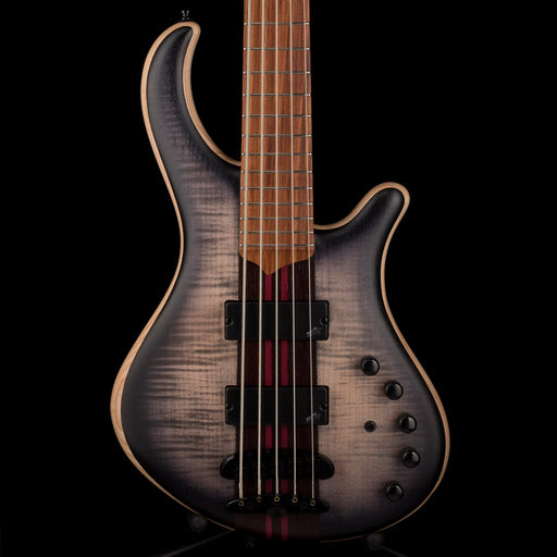 Mayones Patriot Flame Top 5 String Bass Guitar Transparent Jeans Black 2-Tone Burst