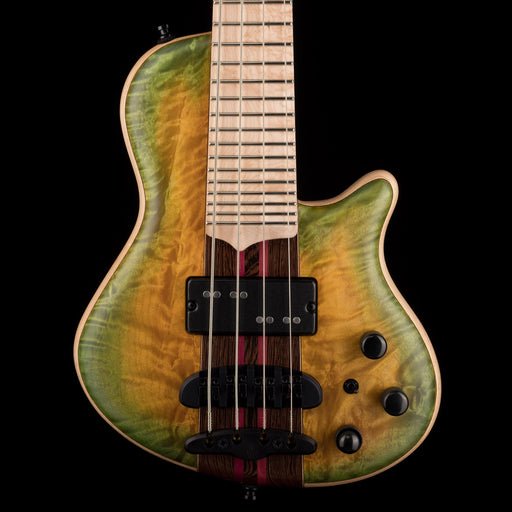 Mayones Cali4 Quilt Maple Top Swamp Ash Back Custom Color Greenburst Matte Finish with Case