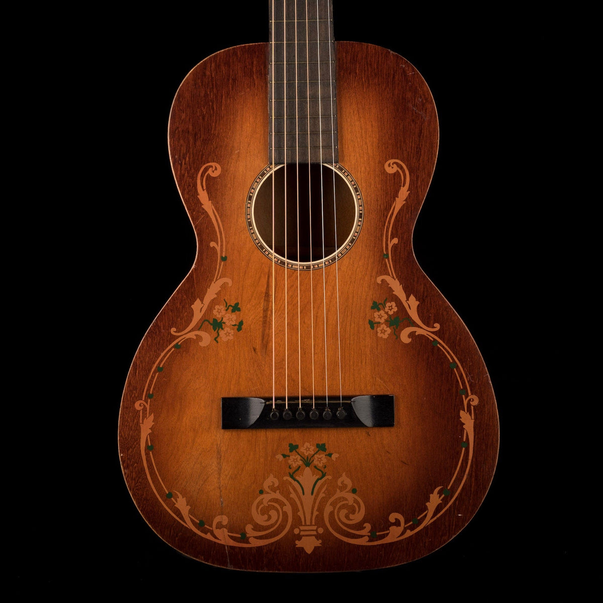 Vintage Regal Luann 1920's Floral Parlor Acoustic Guitar With SSC