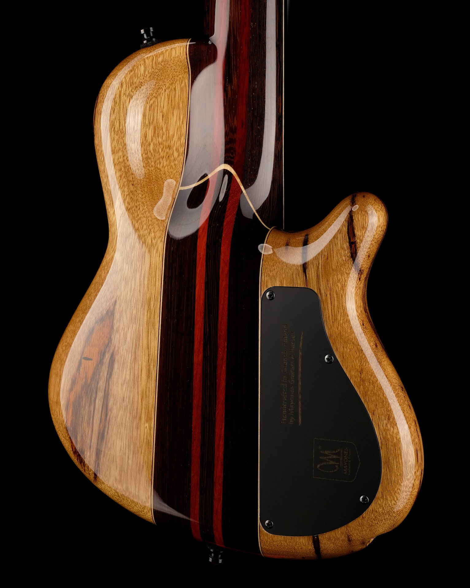 Mayones Cali4 Bass Left Handed Trans Purple 3A Quilted Maple Top/Black — Truetone Music