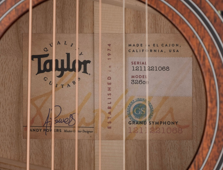 Taylor 326ce Acoustic Electric Guitar With Case