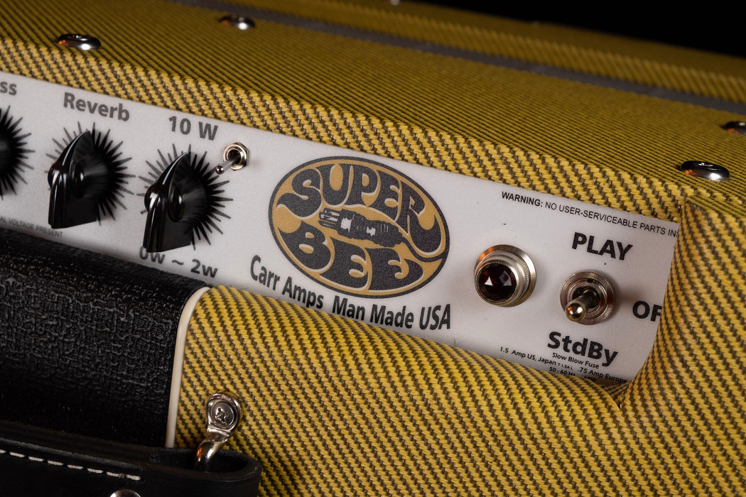 Carr 1x10 Super Bee Tweed with Black Tolex Stripe Combo Tube Guitar Amp