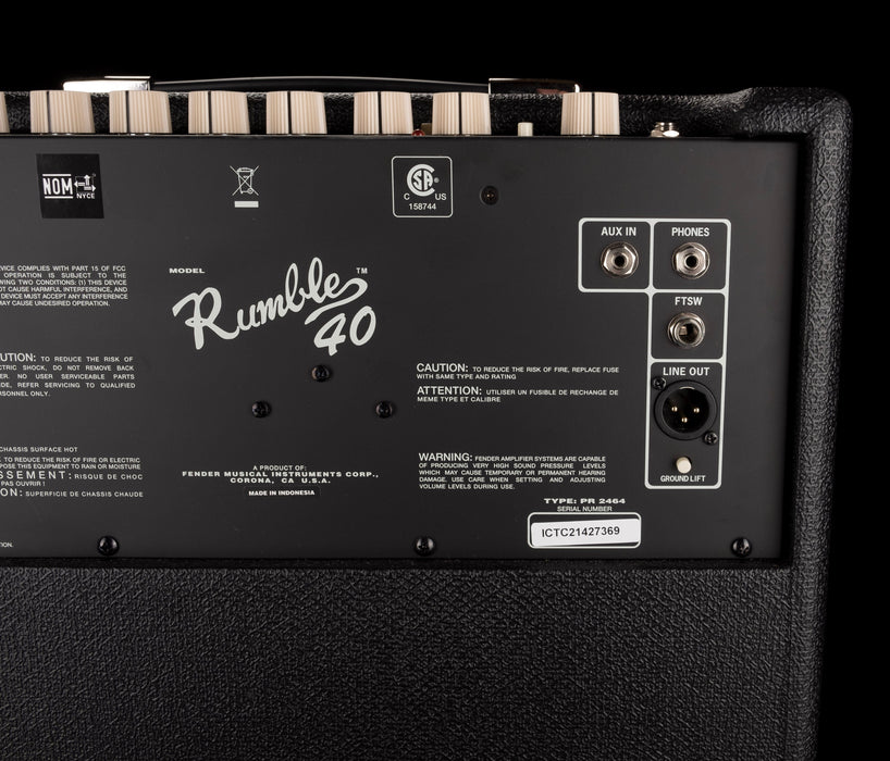 Used Fender Rumble 40 Bass Amp Combo