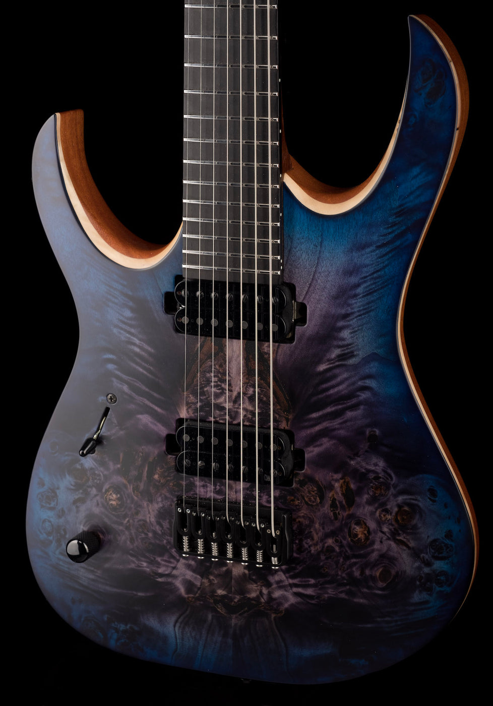 Mayones Left Handed Duvell Elite 7 String Dirty Purple Blue Burst — Truetone Music