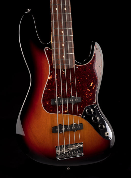 Used 2012 Fender American Standard Jazz Bass V 3-Tone Sunburst with OHSC