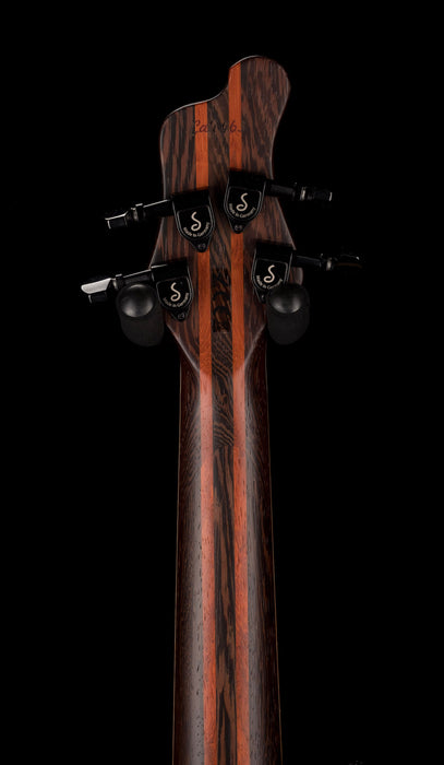 Mayones Cali4 Bass 17.5" Scale Maple TEW Top/Swamp Ash Body Trans Blue Denim Finish with Case