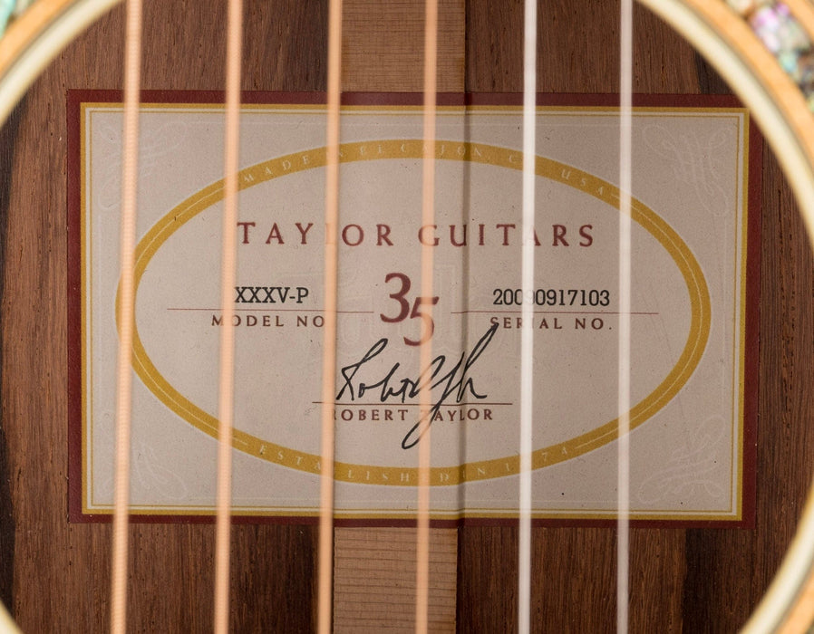 Pre Owned Taylor 35th Anniversary XXXV-P Parlor Natural Acoustic Guitar With OHSC