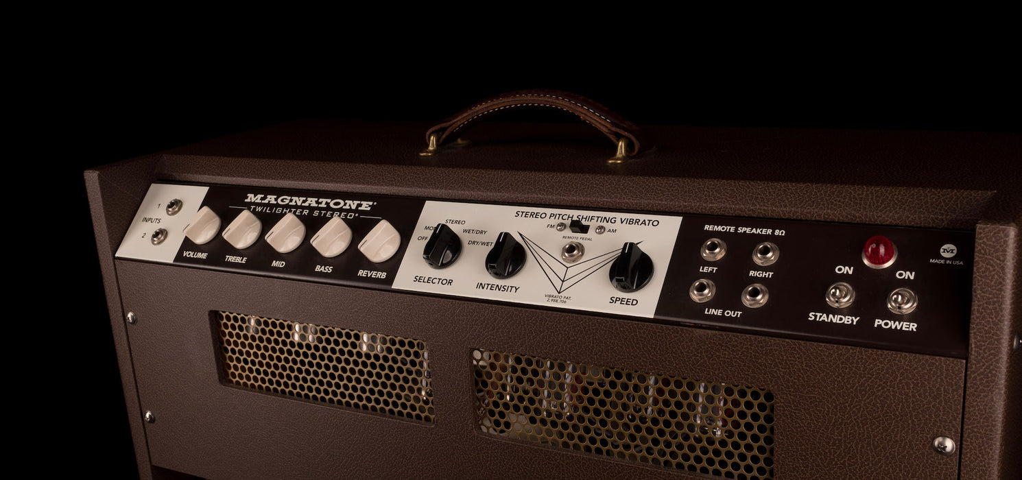 Pre Owned Magnatone Twilighter Stereo 2x12 Brown Guitar Amp Combo