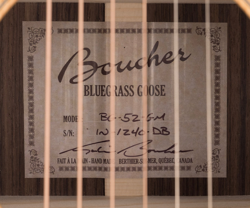 Pre Owned Boucher Bluegrass Goose BG-52 Dreadnaught Gold & Master Grade Pack Natural Acoustic Guitar With Case