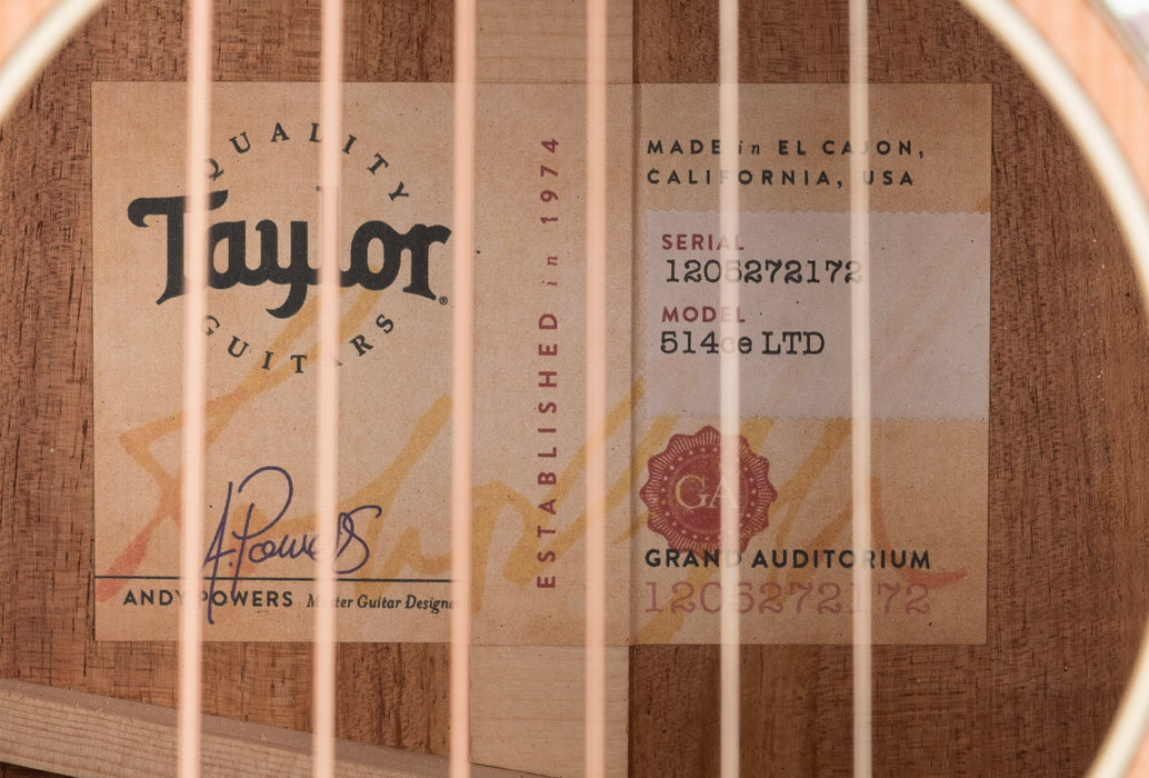 Taylor 514ce LTD Blackwood Acoustic Electric Guitar With Case